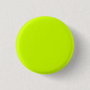 Fluorescent Yellow Simple Single Colour 1 Inch Round Button