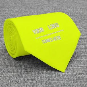 fluorescent  yellow solid colour - add logo tie