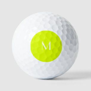 fluorescent yellow - white monogram golf balls