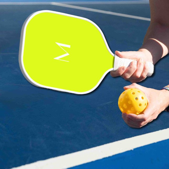 fluorescent yellow - white monogram pickleball paddle (Creator Uploaded)