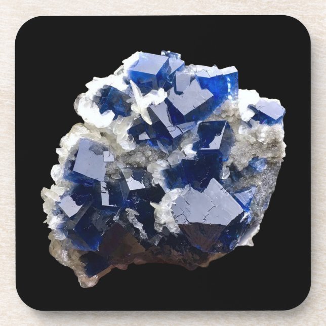Fluorite Crystal Flake Calcite Crystal Pattern 6 x Coaster (Front)