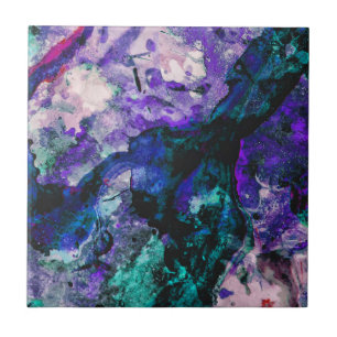 Fluorite Crystal Geode Marble Abstract Tile
