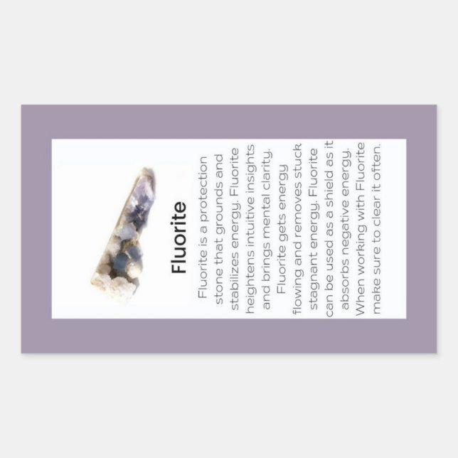 Fluorite Crystal Meaning Jewellery Gemstone Packag Sticker (Front)
