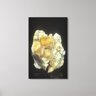 Fluorite crystals on Calcite Canvas Print