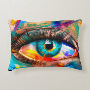“Fluorite” - oil painting. Conceptual abstract pic Accent Pillow