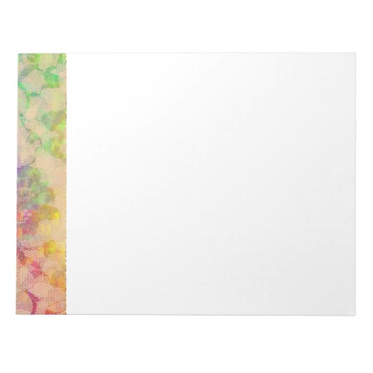 Fluoro Lace Roses Notepad