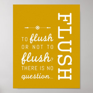 Flush   Bathroom Rules Poster Art Print 8x10