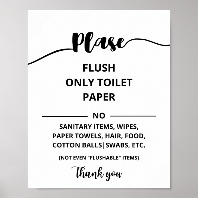 Flush Only toilet paper Poster (Front)