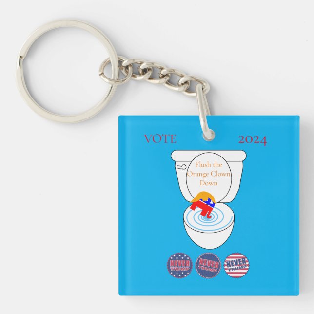 Flush The Orange Clown Thunder_Cove Keychain (Front)
