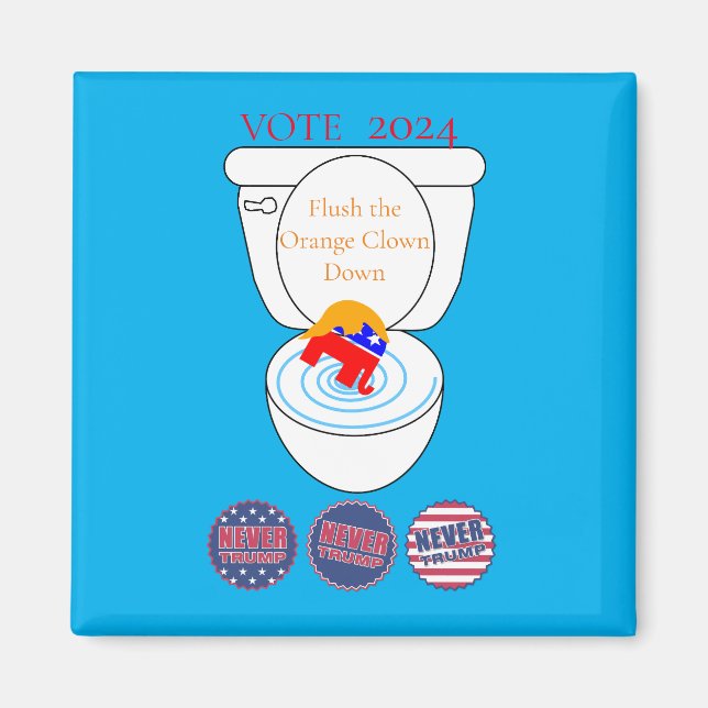 Flush The Orange Clown Thunder_Cove Magnet (Front)