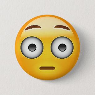 Flushed Face Emoji 2 Inch Round Button