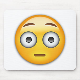 Flushed Face Emoji Mouse Pad