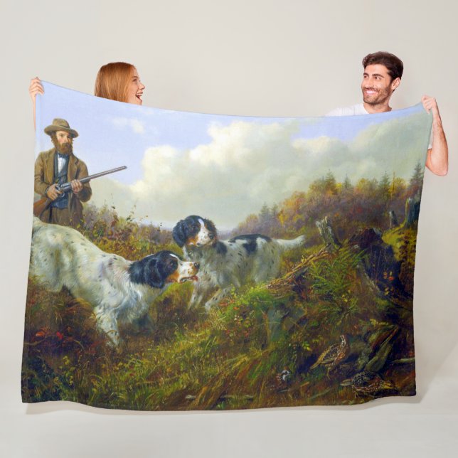 Flushing Grouse Long Lake Game Bird Hunting Fleece Blanket (In Situ)