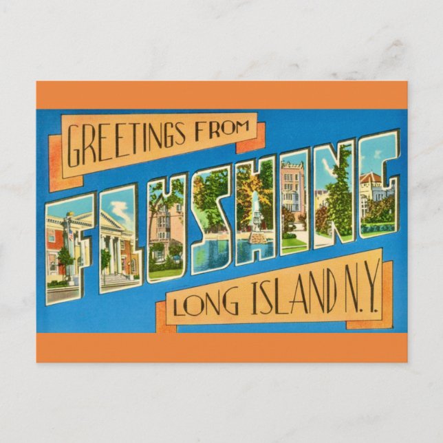 Flushing NY Greeting Postcard (Front)