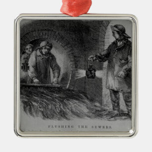 Flushing the Sewers Metal Ornament