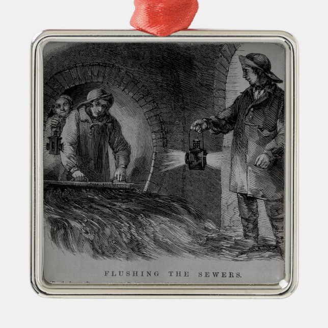 Flushing the Sewers Metal Ornament (Front)