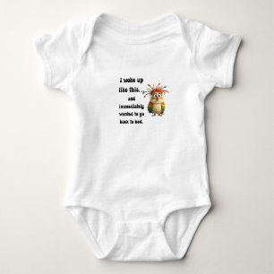 Flustered Featherball – Colorful Cartoon Bird Baby Bodysuit