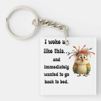Flustered Featherball – Colorful Cartoon Bird Keychain