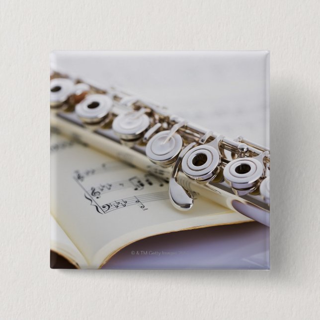 Flute 2 2 inch square button (Front)