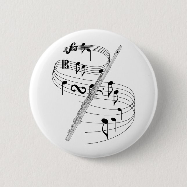 Flute 2 Inch Round Button (Front)