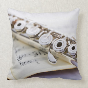 Flute 2 throw pillow