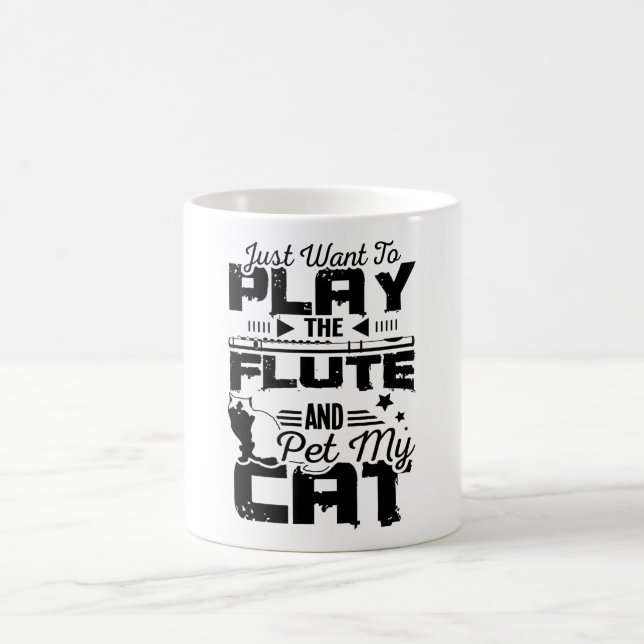 Flute and cat coffee mug (Center)
