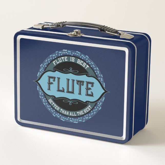 Flute Best Music Note Circle Metal Lunch Box (Front)