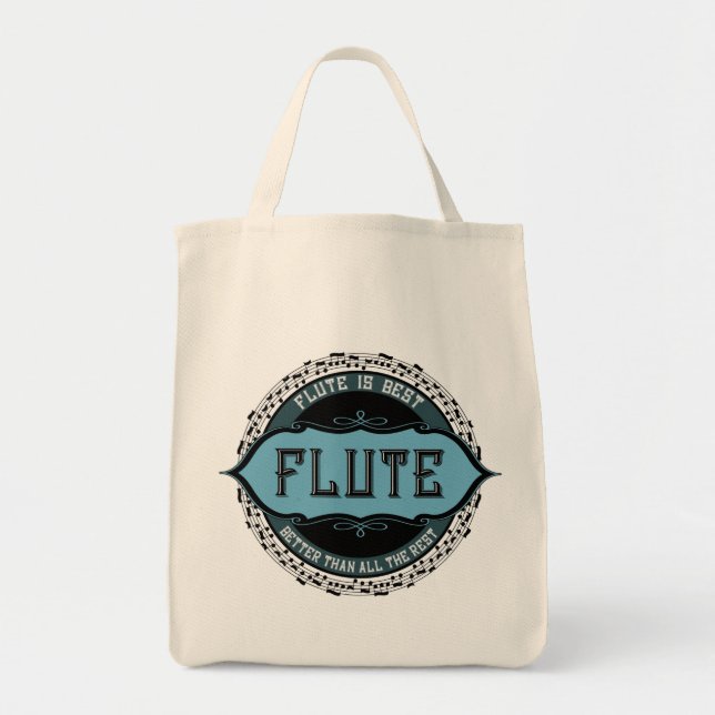 Flute Best Music Note Circle Tote Bag (Front)