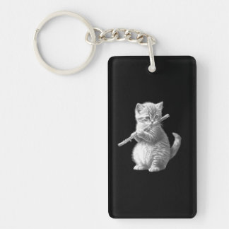 Flute Cat Keychain