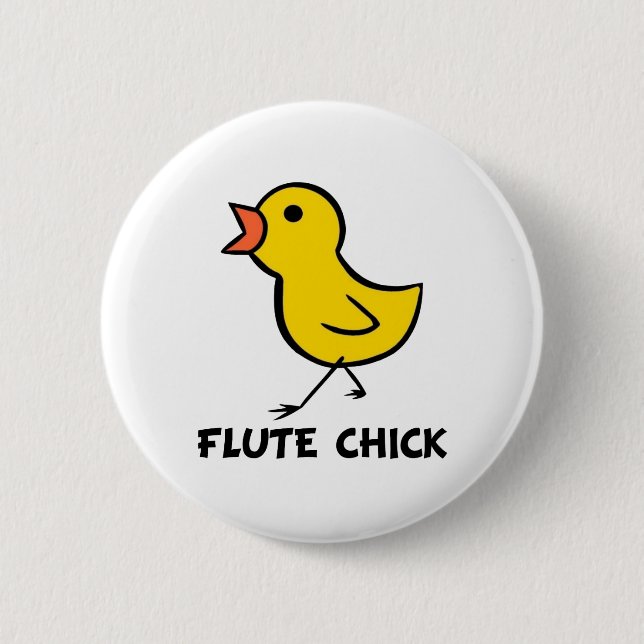 Flute Chick 2 Inch Round Button (Front)