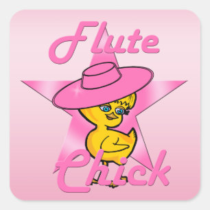 Flute Chick #8 Square Sticker
