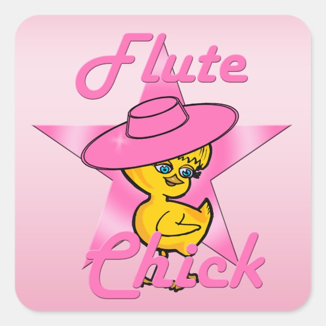 Flute Chick #8 Square Sticker (Front)
