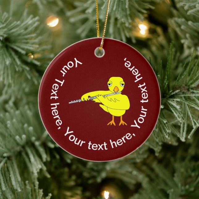 Flute Chick Ceramic Ornament (Tree)