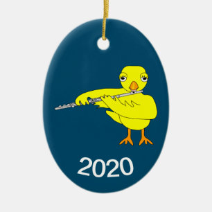 Flute Chick Ceramic Ornament