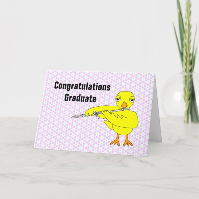 Flute Chick  Graduation Card (Front)