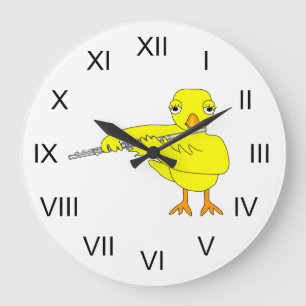 Flute Chick Large Clock