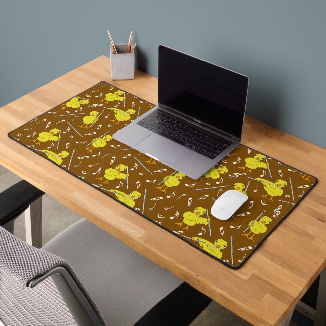 Flute Chick Music Notes Desk Mat (Office 2)