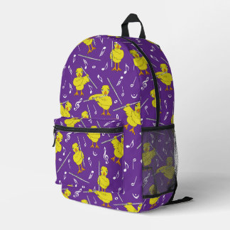 Flute Chick Music Notes Printed Backpack