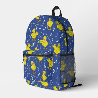 Flute Chick Music Notes Printed Backpack