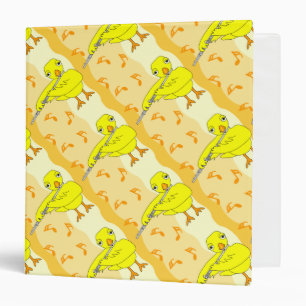 Flute Chick Pattern 3 Ring Binder