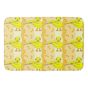 Flute Chick Pattern Bath Mat