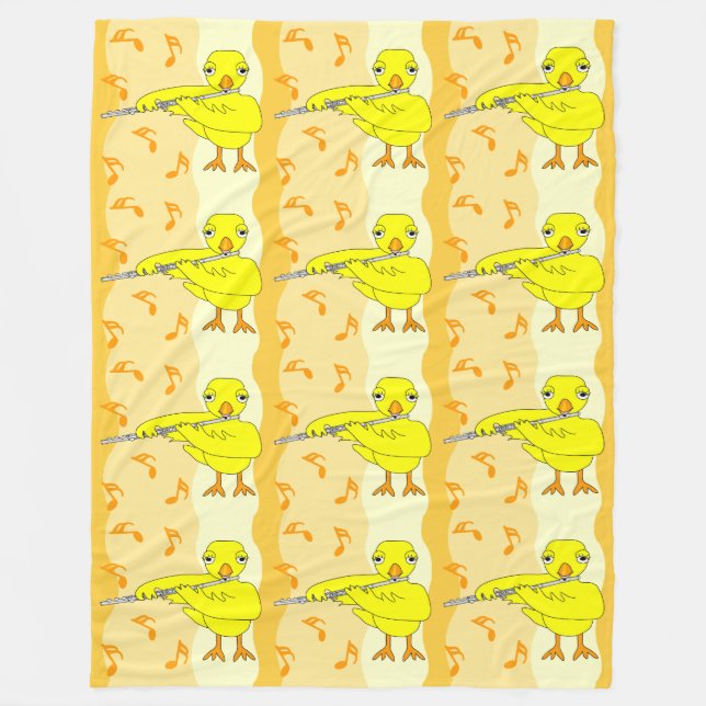 Flute Chick Pattern Fleece Blanket (Front)