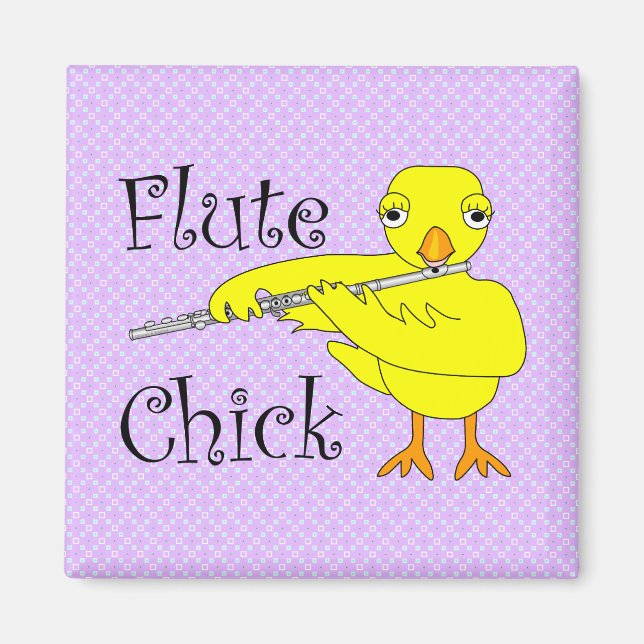 Flute Chick Text Magnet (Front)