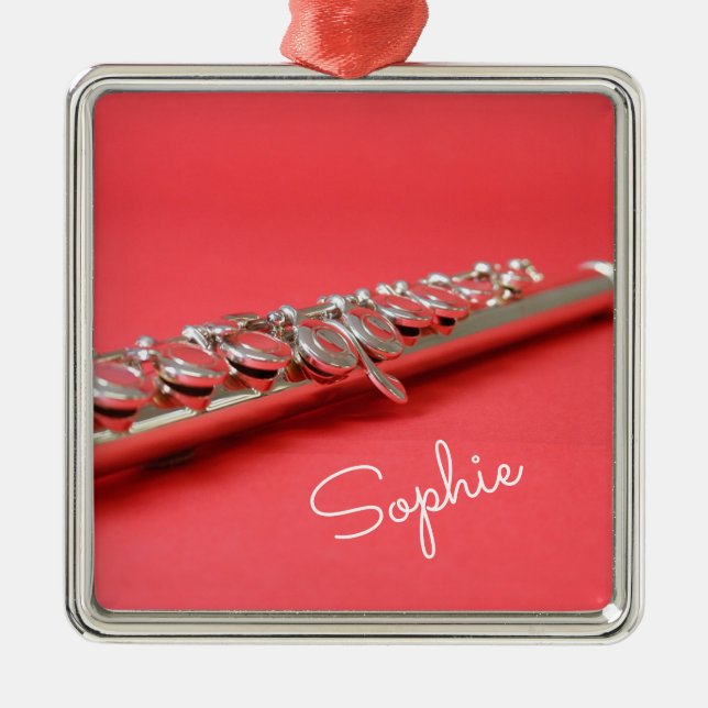 Flute classical music instrument name metal ornament (Front)