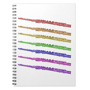 Flute Colorful Rainbow Notebook