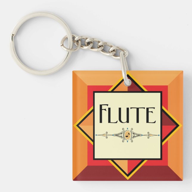 Flute Decorative Block Keychain (Front)