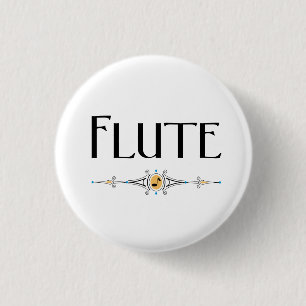 Flute Decorative Line 1 Inch Round Button