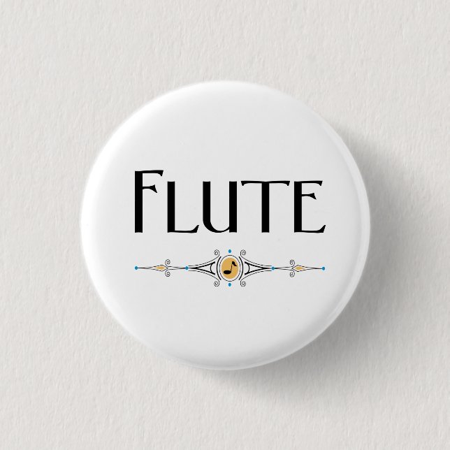 Flute Decorative Line 1 Inch Round Button (Front)