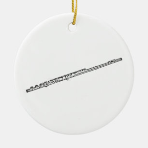 Flute "Drawing" Ceramic Ornament