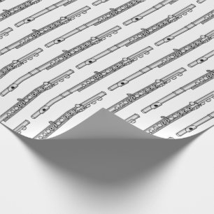 Flute Drawing Pattern Wrapping Paper